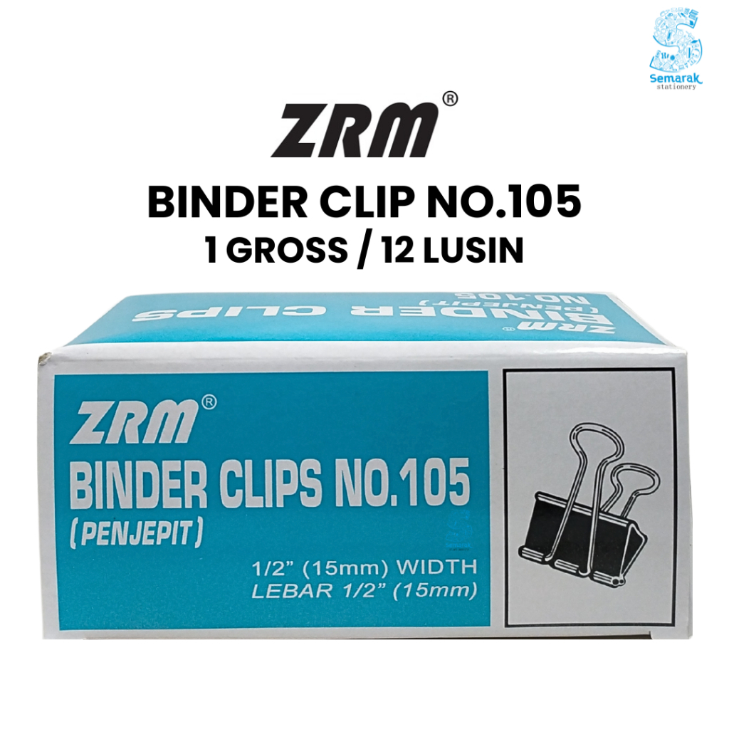 

ZRM Binder Clip No.105 [1 Gross / 12 Pack]