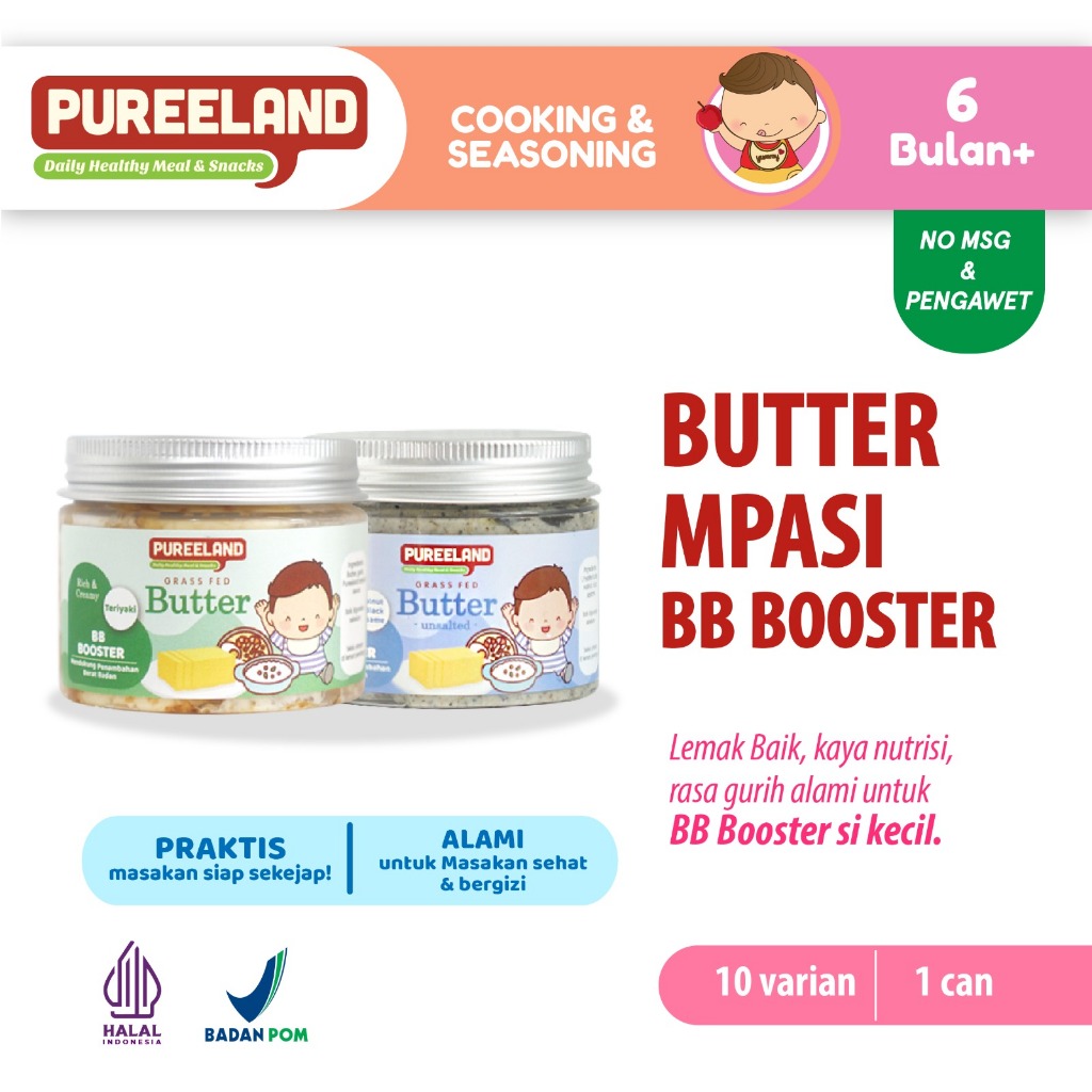 

Pureeland Butter MPASI BB Booster / Grass Fed Butter / Mendukung Berat Badan Bayi/ Bumbu Masak MPASI / Bahan MPASI