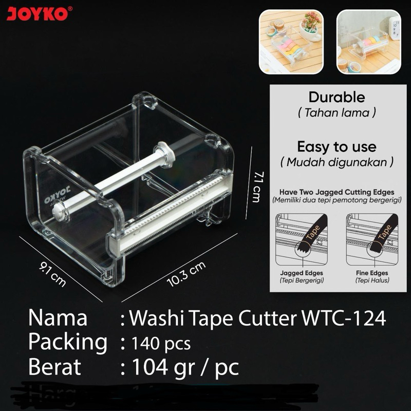 

Joyko WASHI TAPE Cutter WTC-124 Plastik / Pemotong Isolasi Washi WTC124 WTC 124