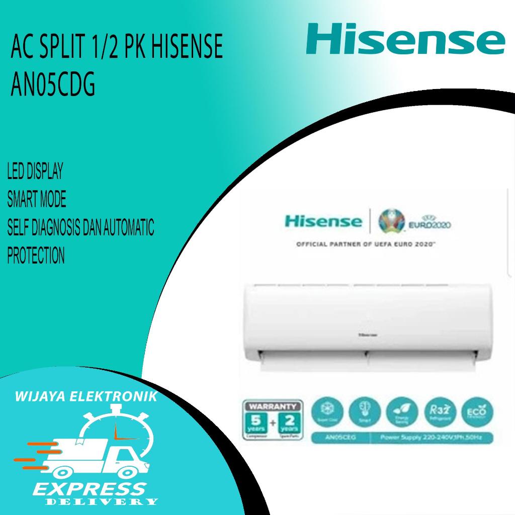 AC HISENSE AN05CDG + PASANG DAN ANTAR 1/2PK AC SPLIT HISENSE / HISENSE 0,5PK AN 05 CDG