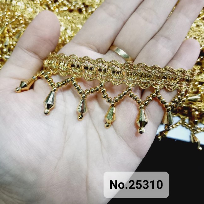 Renda Juntai Baju Dijual Roll Rumbai Sparkle Renda Juntai Rombe Gold