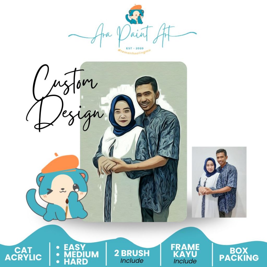 

Ara Paint Art Paint by Numbers Custom I Paint by numbers kit I Painting I Painting by number I Kado Wisuda I Kado unik I Kado Nikahan / Paint by Number Custom