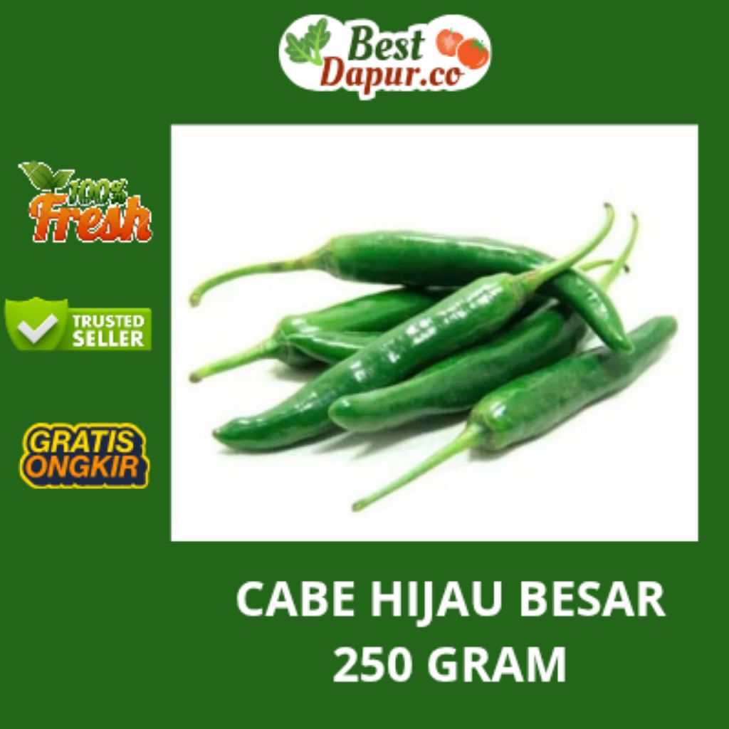 

CABAI HIJAU BESAR -- 250 GR -- LOKAL FRESH SBY
