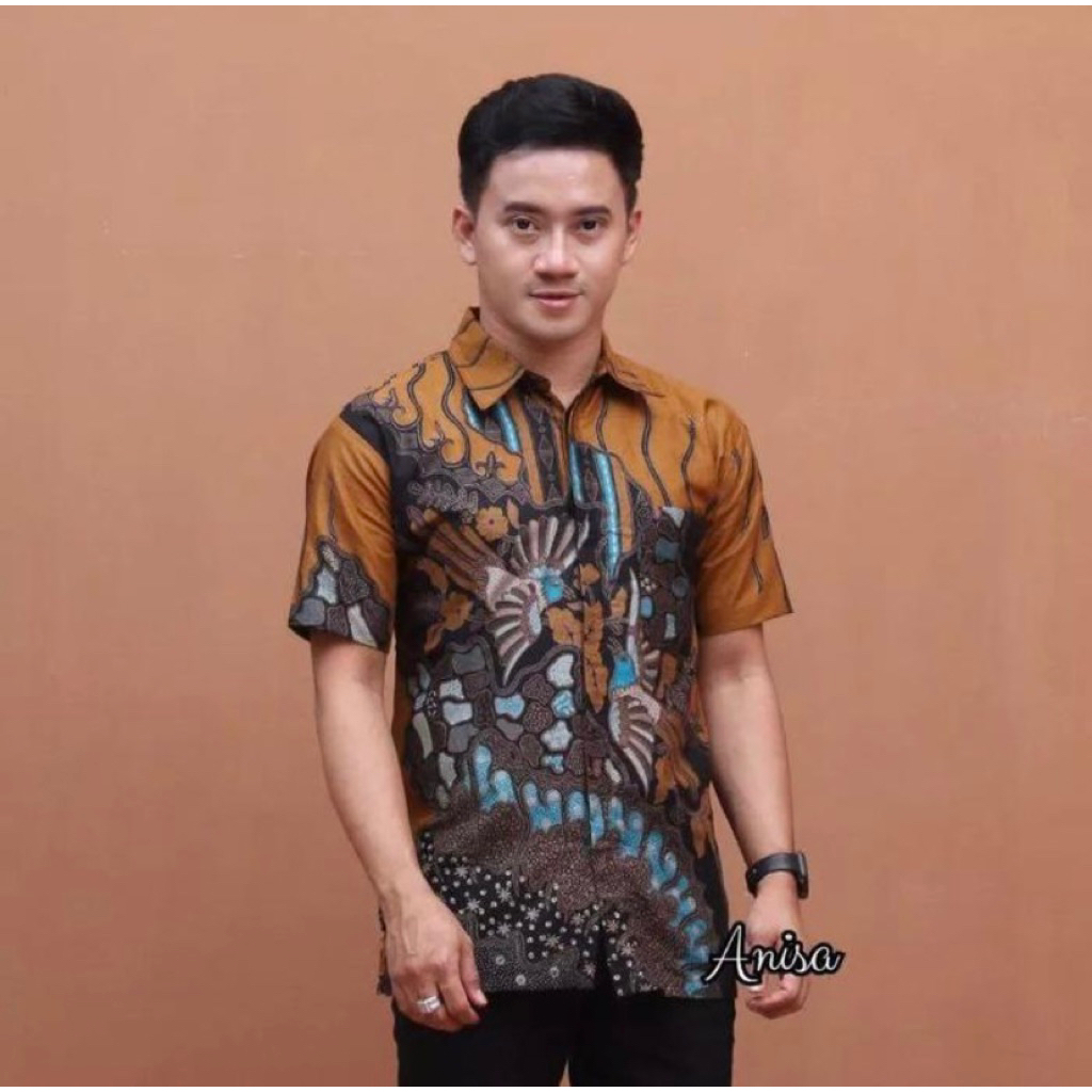 Kemeja Batik Lengan Pendek-Hem Batik Cowok-Baju Dewasa