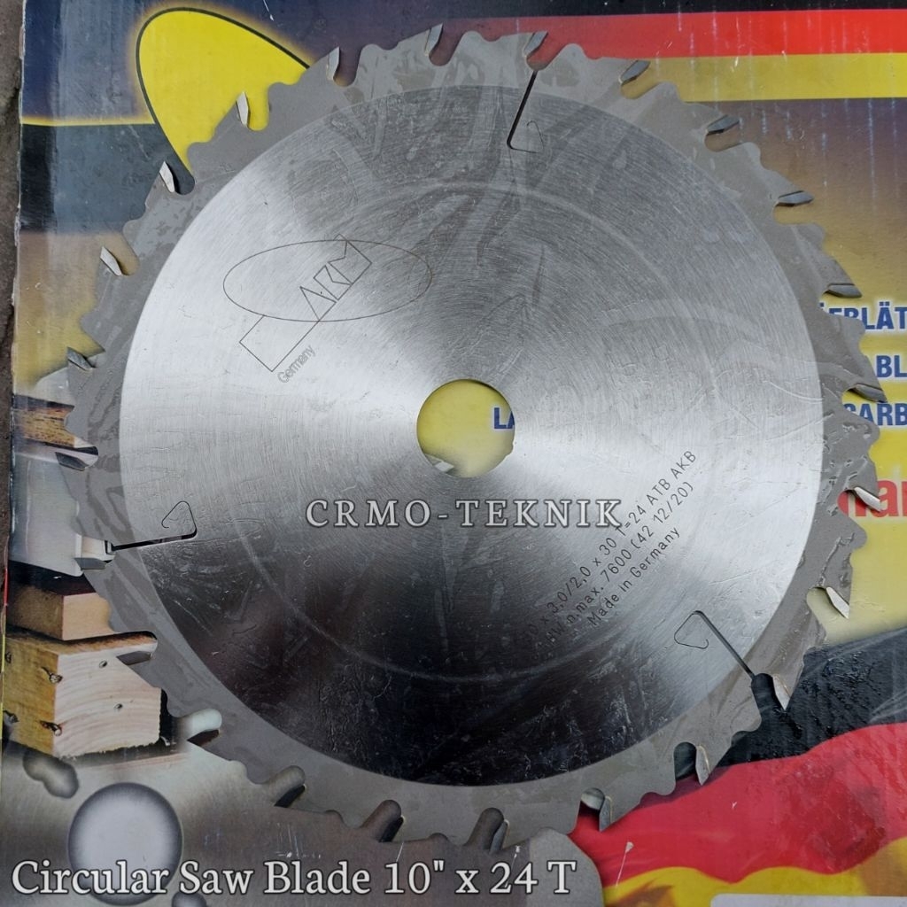 AKM TCT Circular Saw 10 Inch x 24T Mata Gergaji Kayu 25Cm Gergaji Bundar Mata Tanduk