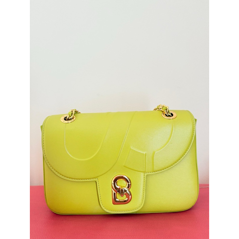Preloved Tas Buttonscarves Alma chain - Lime ( Size Medium )