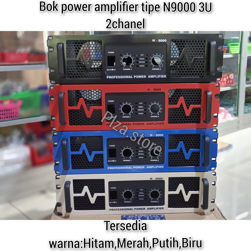Bok power N9000 2chanel ukuran 3u warna Hitam/Merah/Biru/Putih bahan plat besi tebal cat powder coat