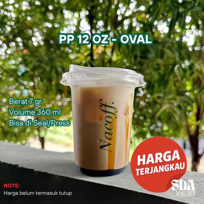 SABLON CUP 12 OZ OVAL/DATAR STARINDO / POLYCUP