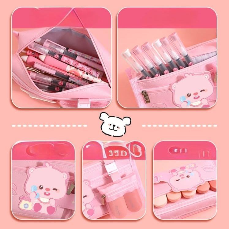 

Kotak Pensil Anak Perempuan Pencil Case Karakter Lucu 3D Kapasitas Besar Tempat Penyimpanan Alat Tulis