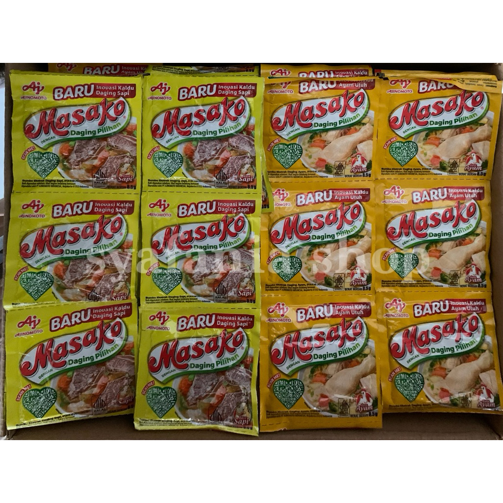 

(1 renceng 12pcs ) Masako bumbu kaldu ayam sapi saachet