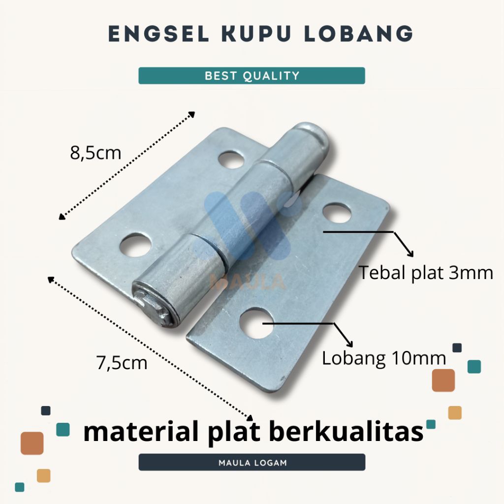 Engsel kupu minimalis 8,5cm x 7,5cm | engsel pintu besi