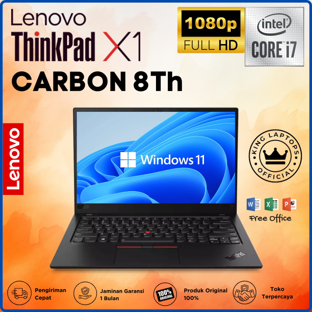 Lenovo Thinkpad X1 Carbon G8 Core i7 Gen-10/RAM 16GB/1TB SSD/Murah