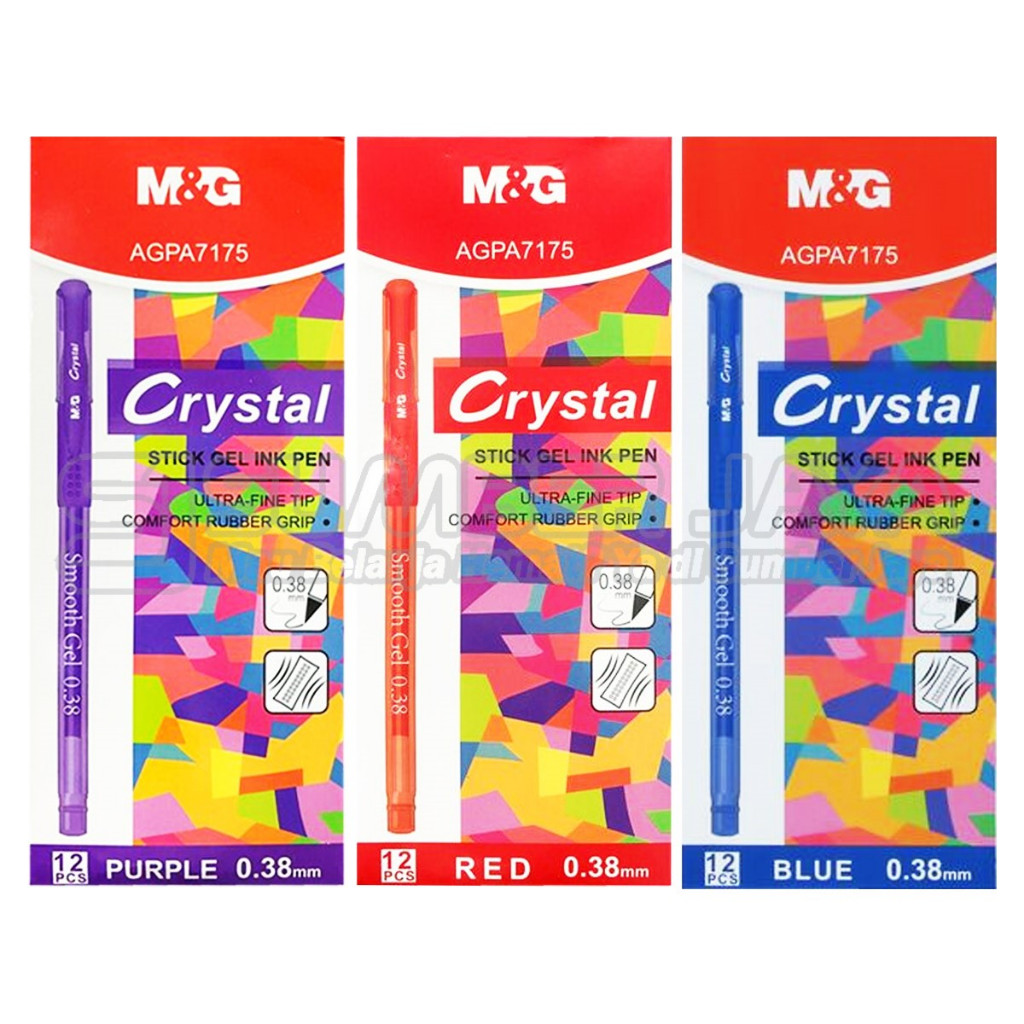 

Ballpoint Stick Gel Pulpen Crystal Ink Gel 0.38mm M&G AGPA7175 Hitam 1 Pcs