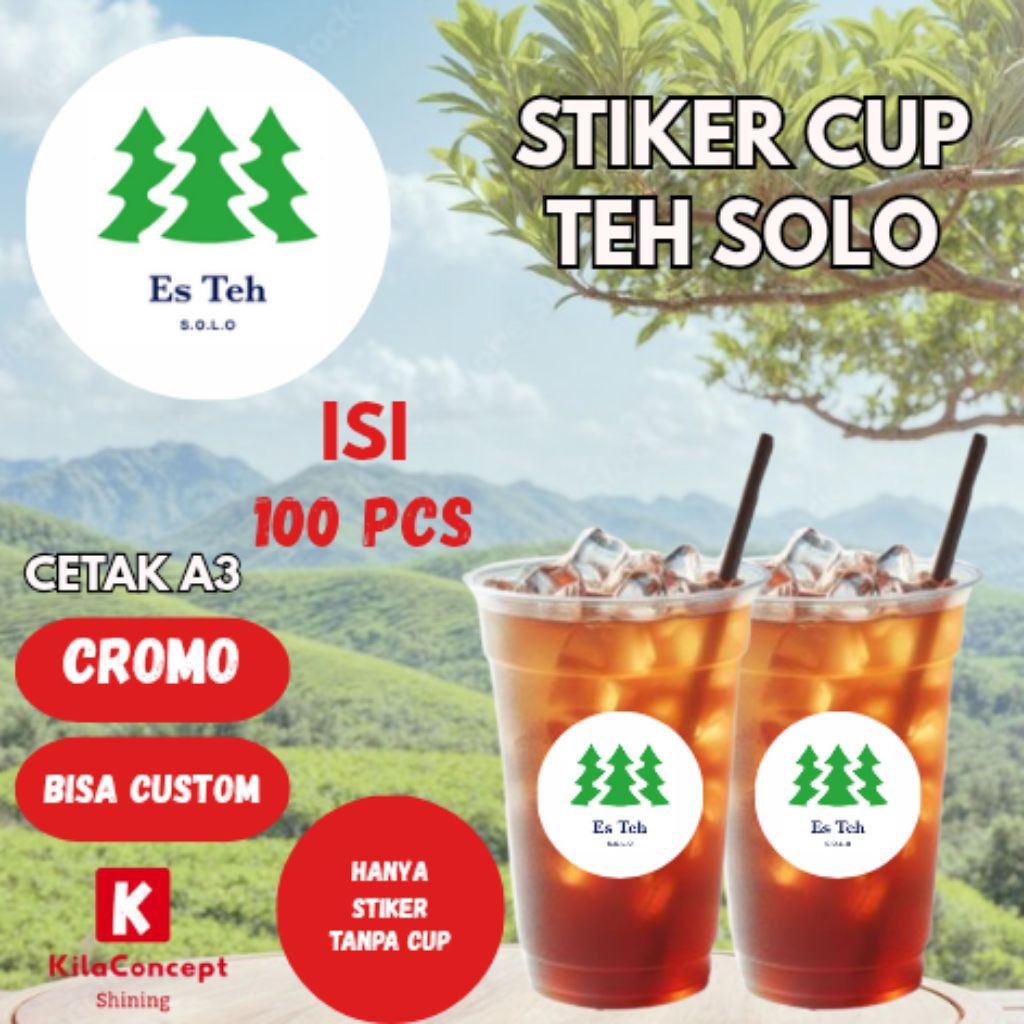

STIKER TEH SOLO 100 PCS | STIKER CUSTOM | STIKER MINUMAN