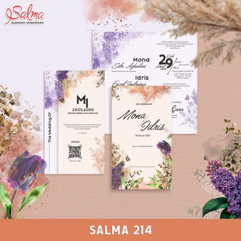 Blangko Undangan Salma 214 Kertas Undangan Pernikahan Salma 214 Terbaru
