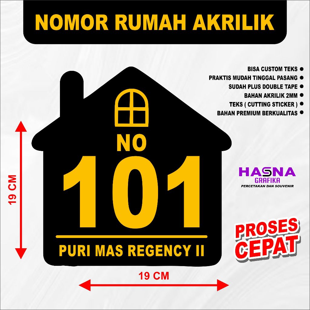 

NOMOR RUMAH ACRYLIC / AKRILIK / CUSTOM 15 X 15 CM / 20 X 20 CM
