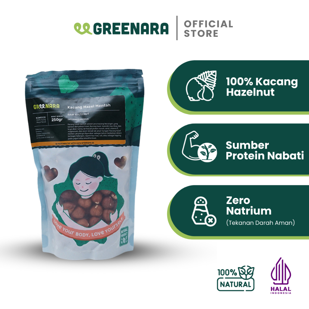 

Greenara - Kacang Hazel Mentah 250gr / Raw Hazelnut
