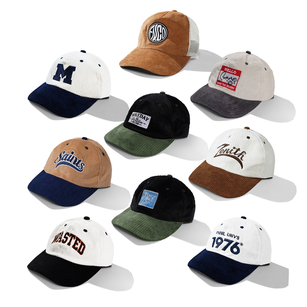 Topi 6 Panel Corduroy Bordir Distro Motif Kombinasi.