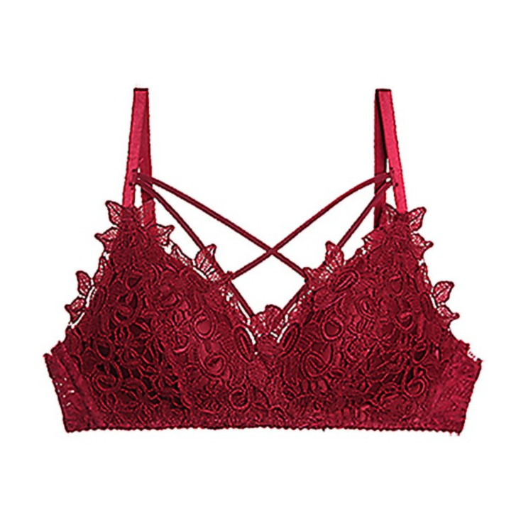 KHAEBEAUTY Bra BH Push Up Busa Tebal Tanpa Kawat Sexy Motif Bunga Tali Silang Pakaian Dalam Sorex BR