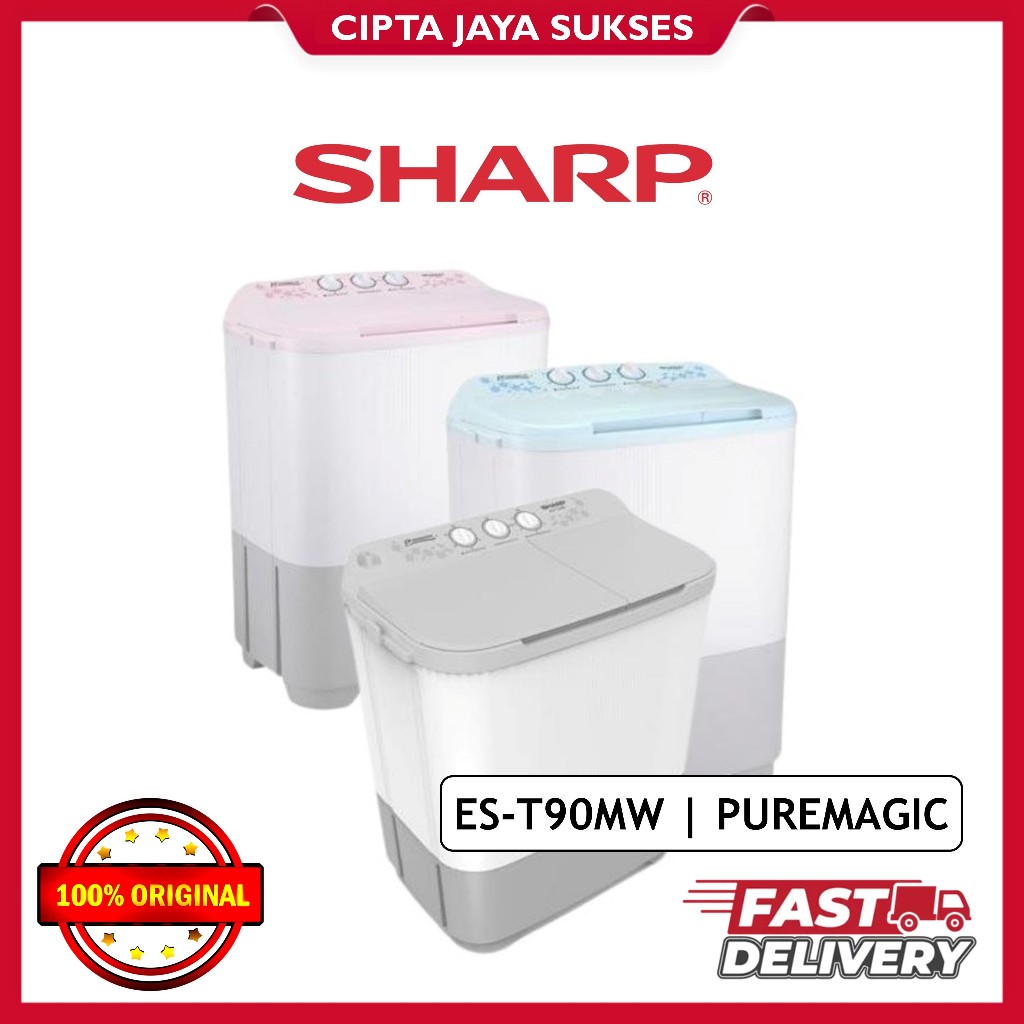 MESIN CUCI SHARP 9KG 2 TABUNG 90MW 9 KG 90 MW EST90MW