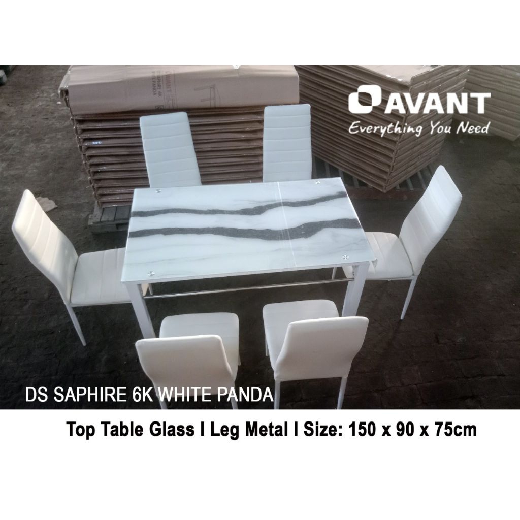 meja makan import advant kaca minimalis