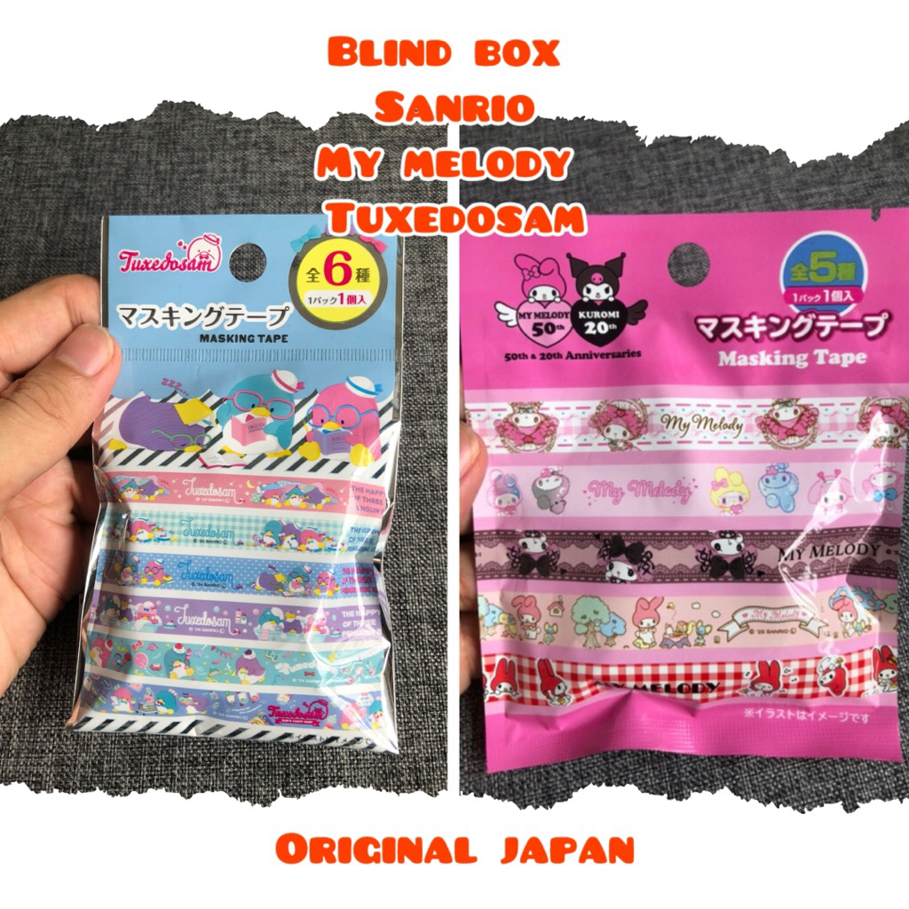 

blind box my melody kuromi tuxedosam anniversaries masking tape selotip kertas original japan