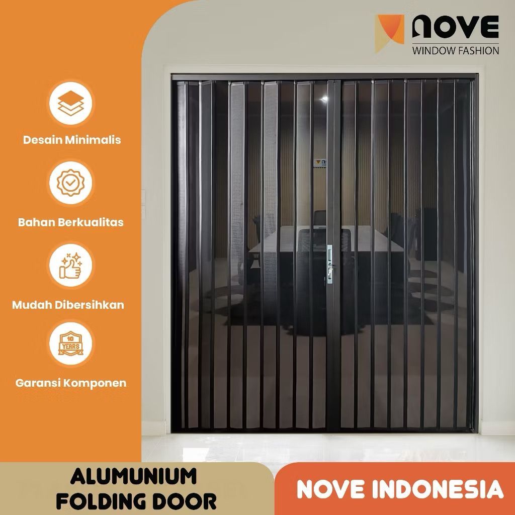 INOVASI KONTRUKSI - Nove Aluflex Alumunium Folding Door - Pintu Lipat Alumunium - Pintu Sliding Lipa