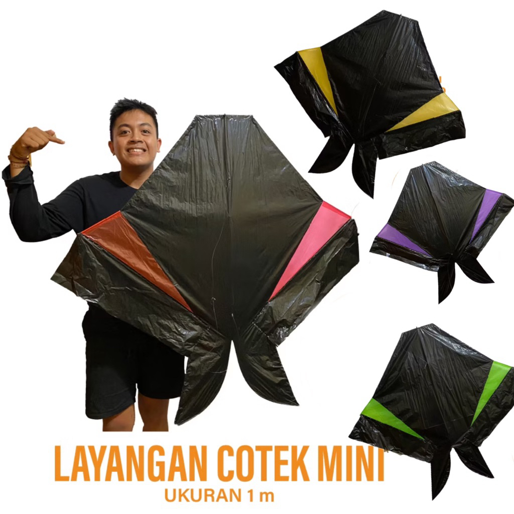 Layangan Cotek Belolong Small - Layangan Cotek Knockdown - Layangan Cotek 1 meter - Layangan bebean 