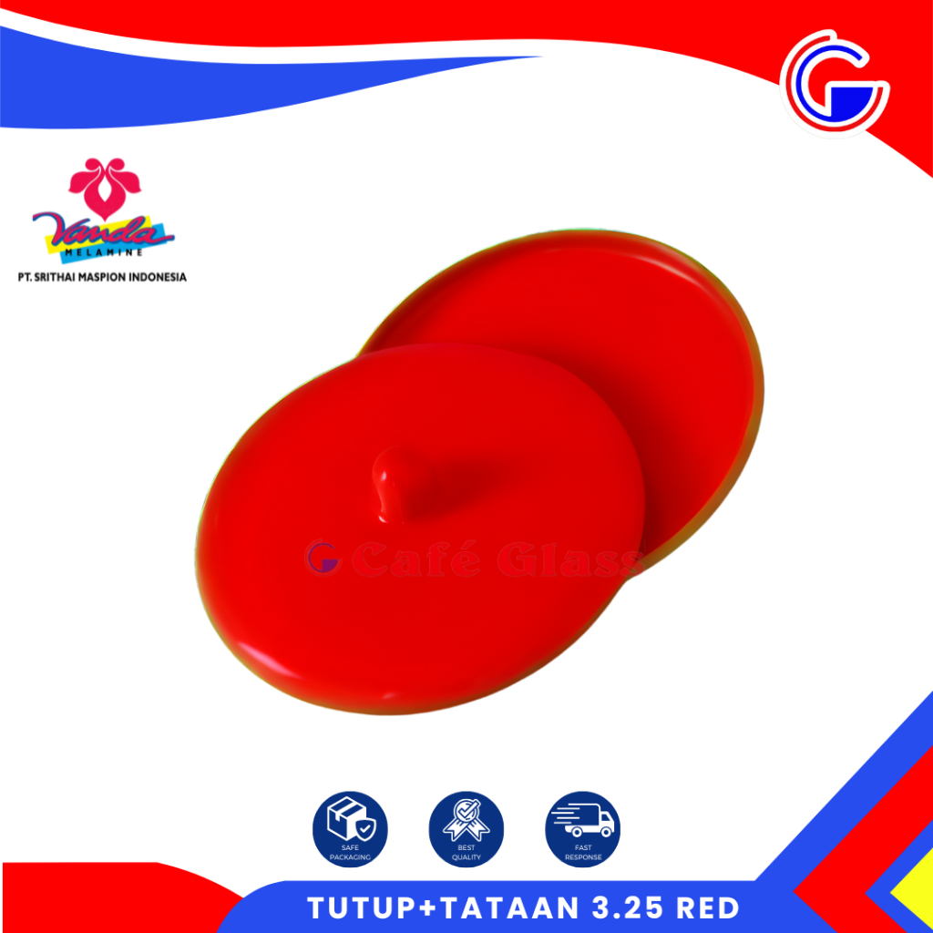 TUTUP GELAS MELAMIN + TATAKAN |  TUTUP GELAS 1 SET  3.25 INCH MELAMIN WARNA WARNI VANDA