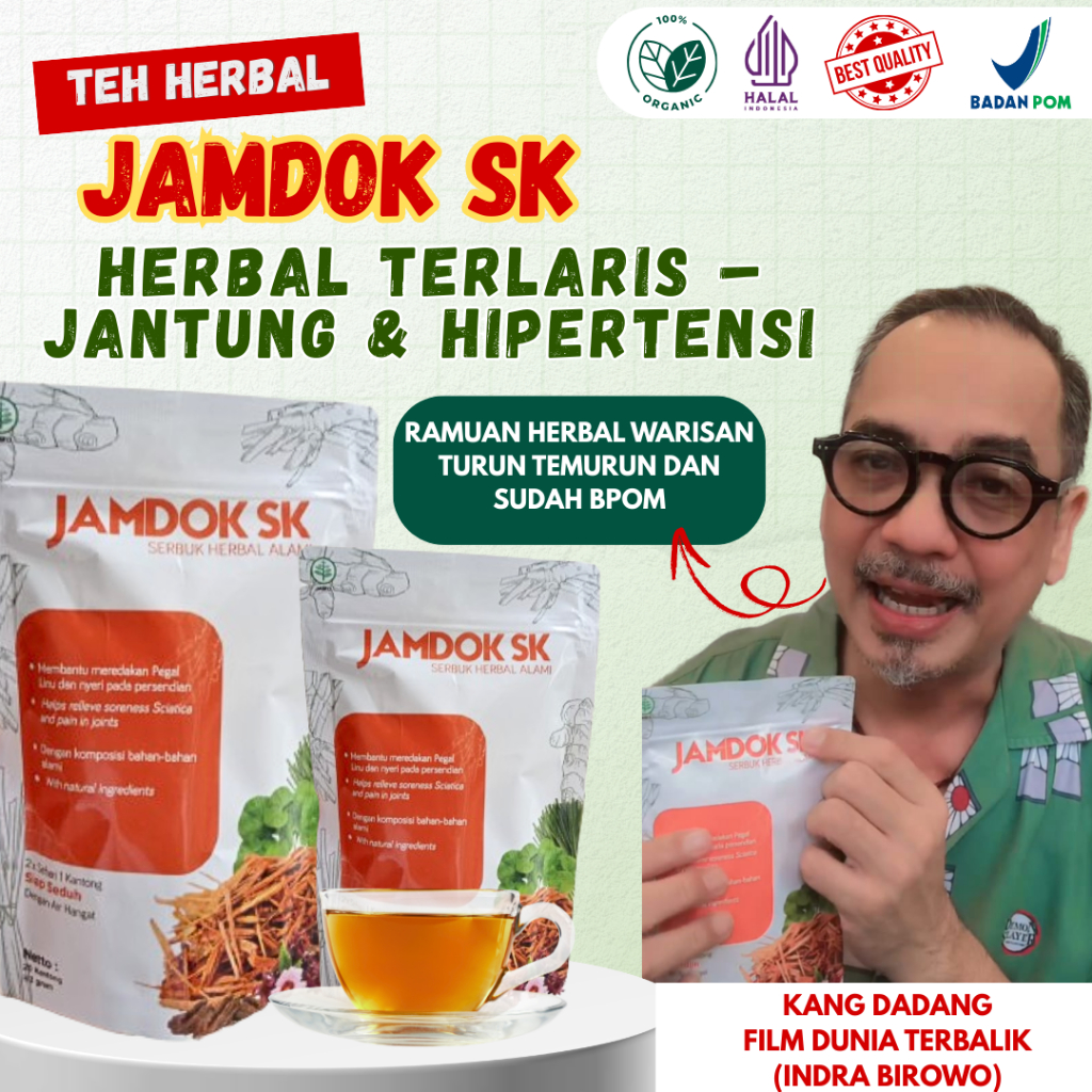 

Teh Jamdok Herbal BPOM | Terlaris! Obat Alami Jantung & Darah Tinggi | Isi 20 Kantong