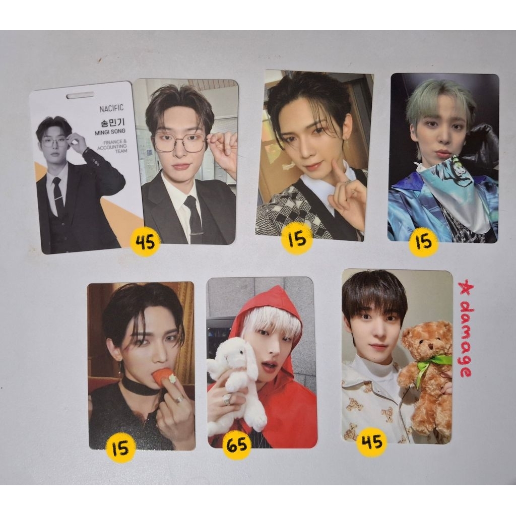 jual photocard ateez | mingi, yunho, yeosang | pc album, pc nacific, dan makestar