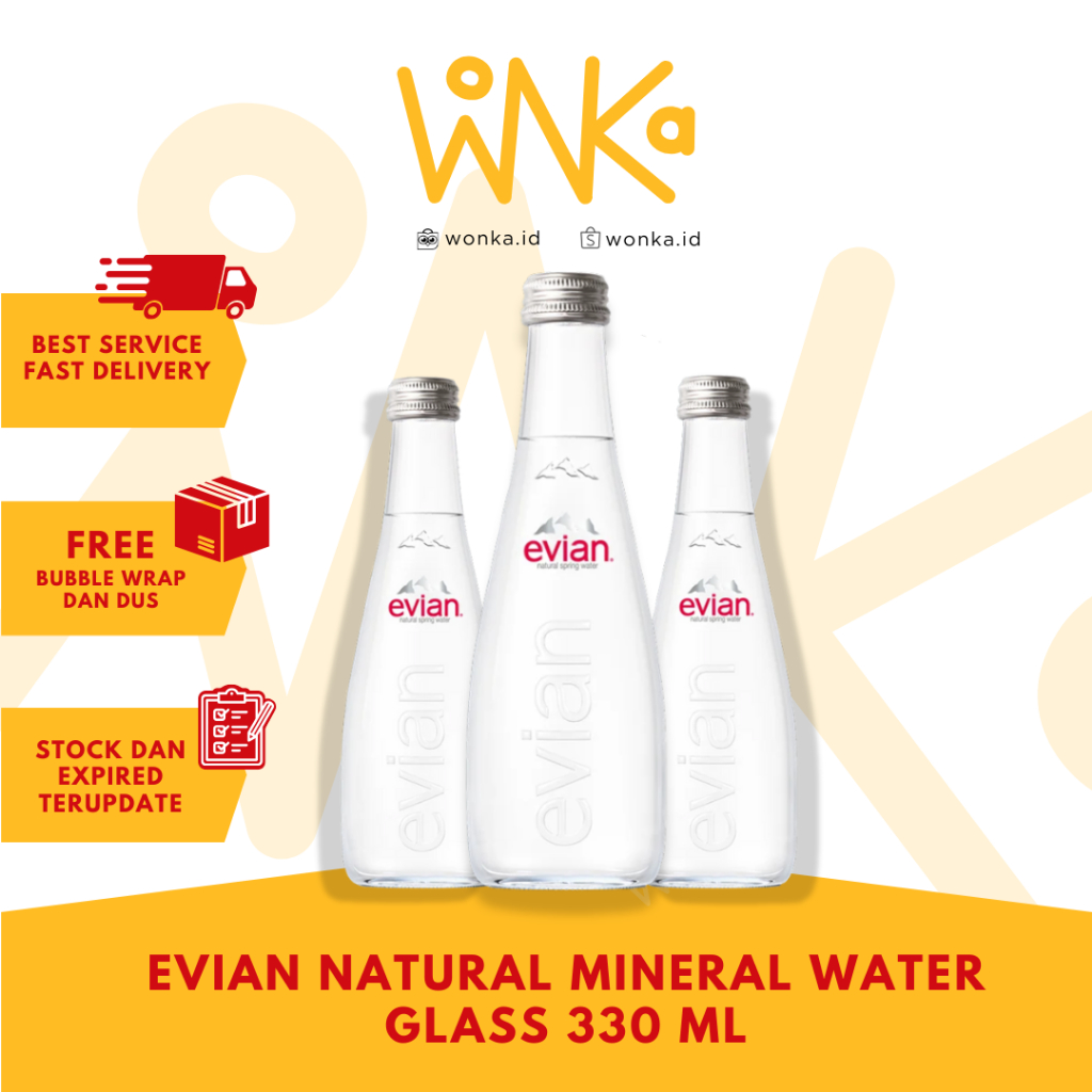 

Evian Natural Mineral Water Glass 330ml - Evian Glass 330ml