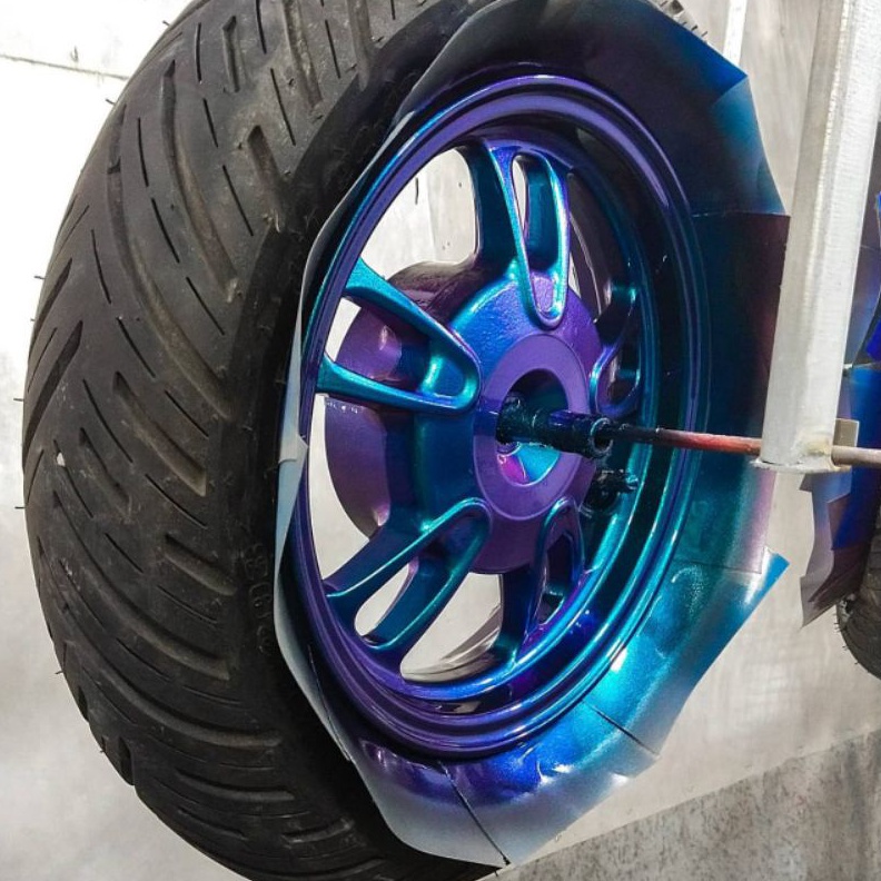 

KODE H35X Cat Bunglon Pu Chameleon 3 Warna Blue Fhuscia Purpel