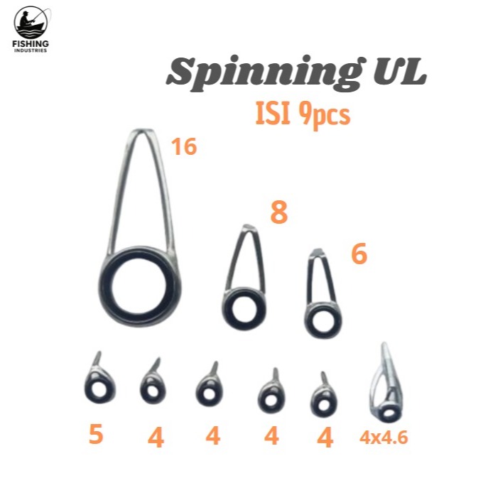 Ring Guide Joran Pancing Spinning UL 1 Set Isi 9 Pcs Keramik Anti Karat