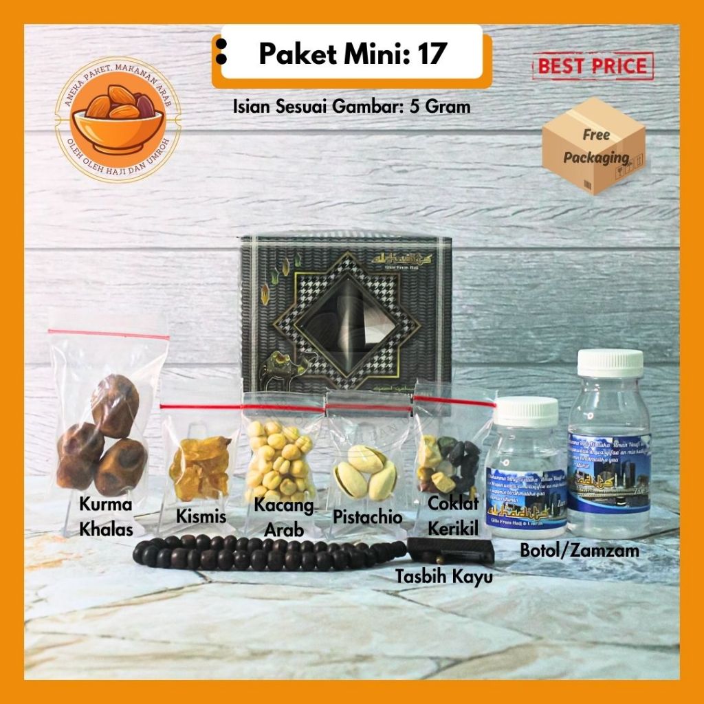 

Oleh Oleh Haji dan Umroh Ekonomis | Souvenir Khas Arab + tasbih + Coklat Arab + Kacang arab + zamzam