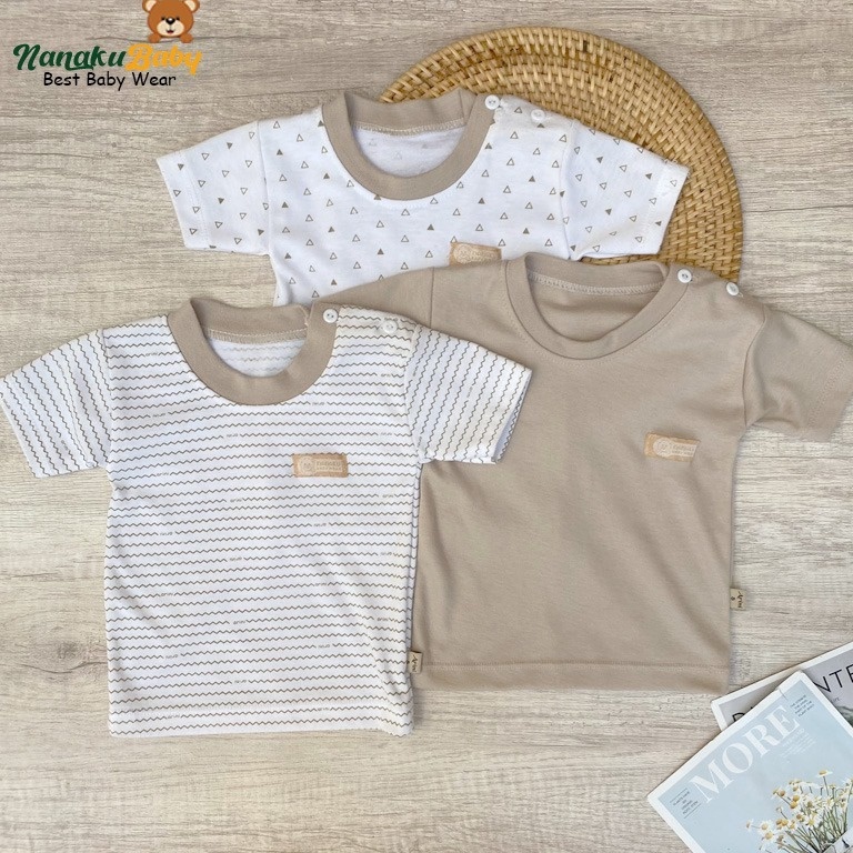 KODE K22I Nanaku Baby  Isi 3 PCS Baju Bayi Kaos Oblong Bayi Kualitas Premium Ukuran S M L XL Usia 18