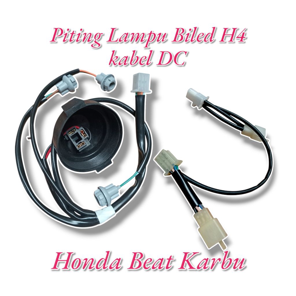 kabel piting lampu biled h4 honda beat karbu fullset kabel dc lampu depan beat karbu