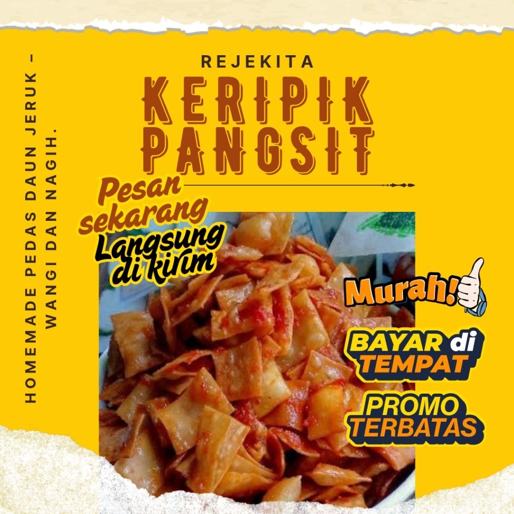 

1Kg (1000 Gram) Kripik Pangsit Pedas Daun Jeruk – RejeKita Snack & Food | Original, Pedas, Ekstra Pedas