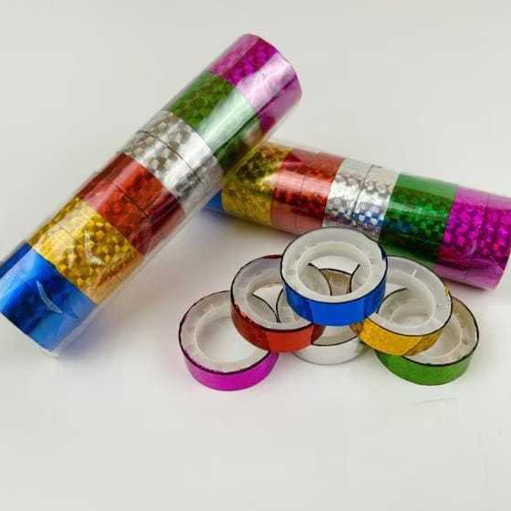 

[12 PCS] Isolasi Tape Hologram 2M x 1.2CM