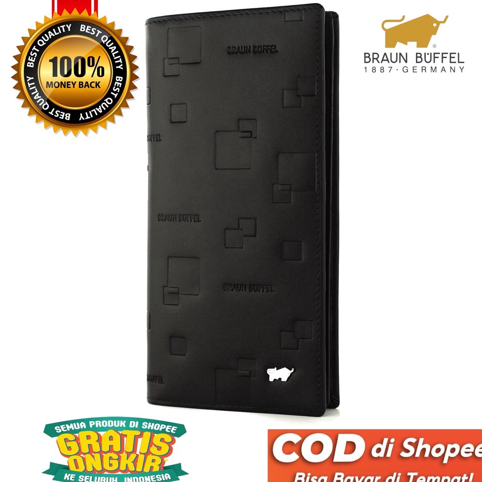 KODE K37J BRAUN BUFFEL Dompet Panjang Pria Bahan Kulit Sapi Asli Lipat Long Men Wallet Premium Impor