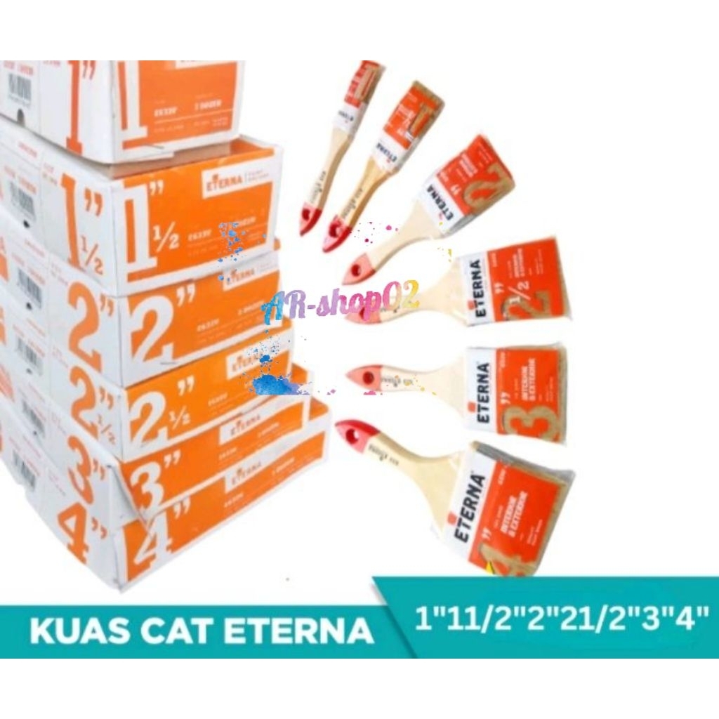

kuas cat eterna 100% original | kuas cat tembok eterna ukuran 1"/1,5"/2"/3"/4" inchi