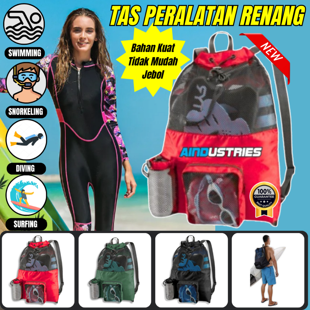tas baju renang peralatan pelampung fin kacamata pakaian basah