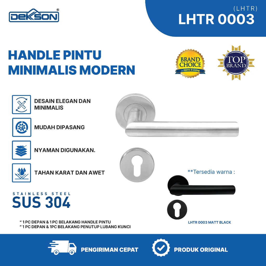 DEKKSON Lever Handle Tube Rose Gagang Pintu LHTR 0003 SUS 304