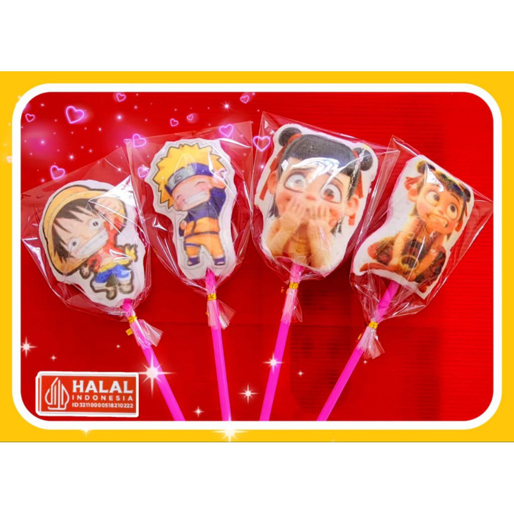 

Permen Empuk FANTASI berbagai karakter Hits, lucu, unik ,menggemaskan yang berisi cokelat