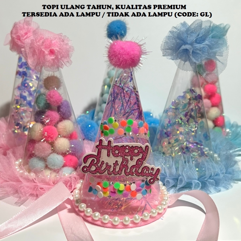 TOPI ULANG TAHUN PREMIUM topi badut estetik gemes photo props topi bday lucu imut gemes party suppli