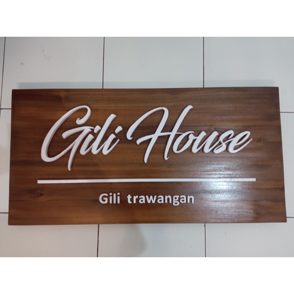 

Wooden signboards for custom business names with embossed letters