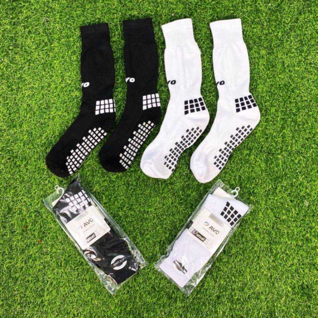 Kaos kaki Sepak bola Kaos Kaki Futsal Hitam Putih Sebetis Avo Kaos Kaki anti slip Avo Sebetis
