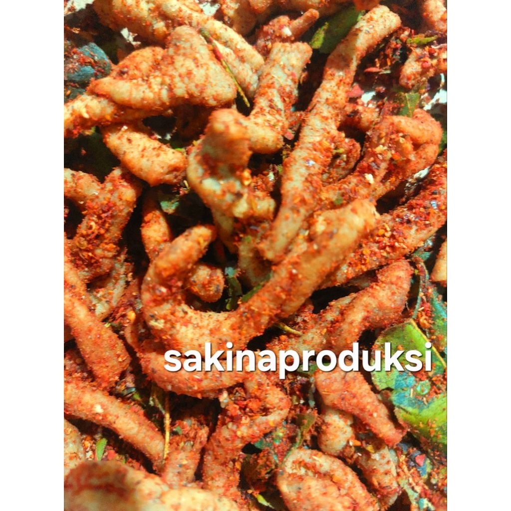 

keripik usus pedas daun jeruk