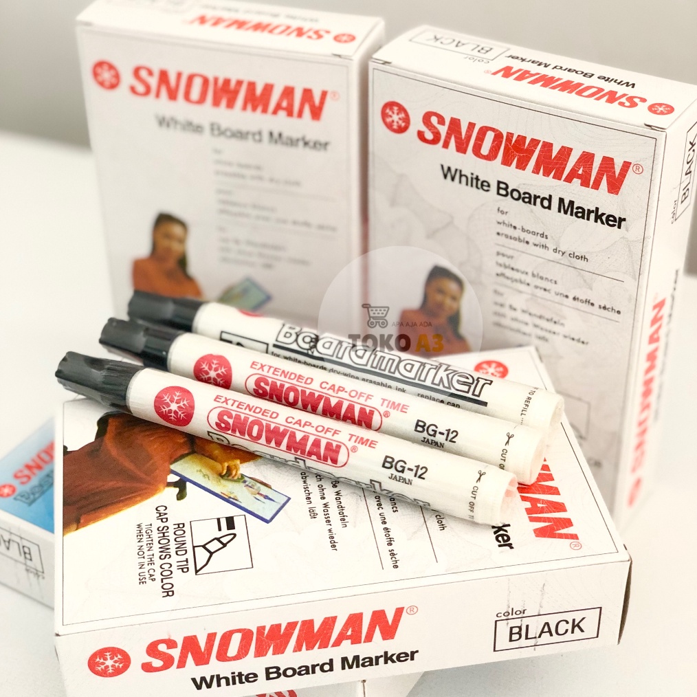 

LUSIN ISI 12PCS SPIDOL PAPAN TULIS BG12 SNOWMAN HITAM KODE I9P1