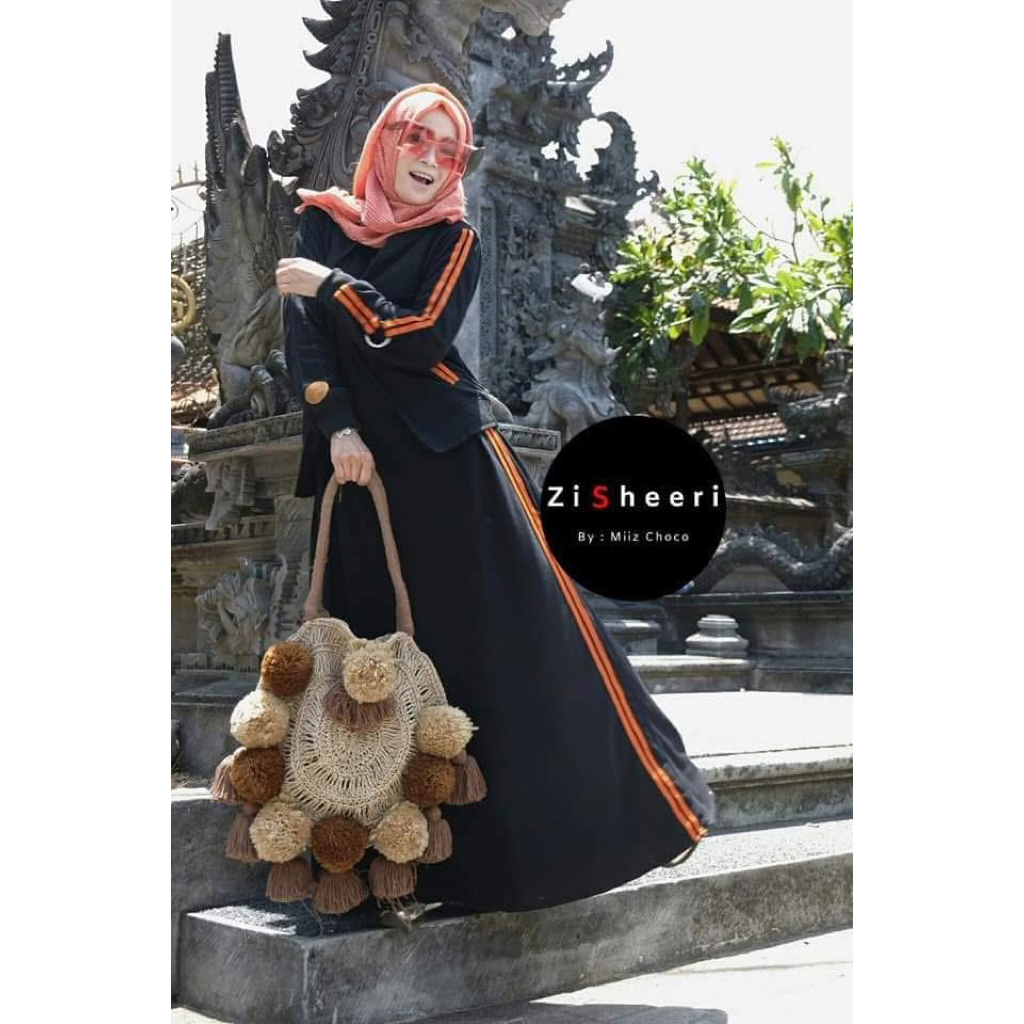 SET SPORTY AURORA BY ZISHEERI /GAMIS KUTUNG +OUTER SPORTY /DRESS SET OUTER CASUAL /GAMIS CASUAL MODI